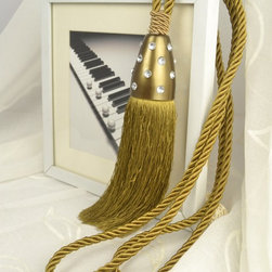6 Colors QYM41 Polyester Curtain Tassel Tie Backs in Brown Color - Window Treatment Accessories