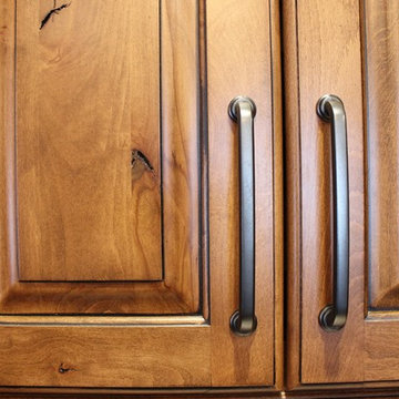 Rural Kewanee Kitchen Remodel With Rustic Beech Cabinets and White Sand Granite