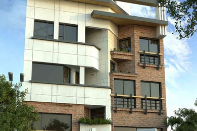 Example of a mountain style home design design in San Francisco