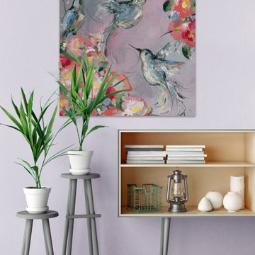 "Whimsical Garden" Painting Print on Wrapped Canvas