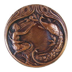 Inviting Home Inc. - Peacock Lady Knobs, Antique-Style Copper - Cabinet And Drawer Knobs