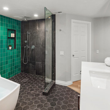 Green Contemporary Bathroom