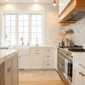 Transitional Kitchen Featuring Rift Cut Oak Accents