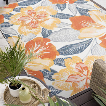 Ramon Contemporary Floral Area Rug, Multi-Color, 7'11'' X 10'3''