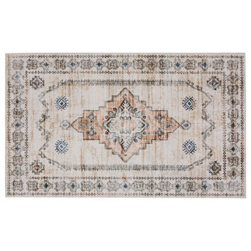 Homefires Bidjar Persian Style Area Washable Rug 3' X 5'