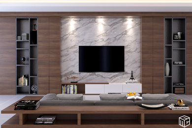 Minimalist living room photo in Other