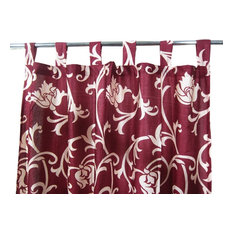 Mogul Interior - Sari Curtains Designer Printed Tab Top Saree Drapes Window Panels- Pair, 48"x96" - Curtains