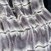 Plutus Charcoal Fluffy Fields Faux Fur Throw Blanket, 80"L x 90"W Twin XL