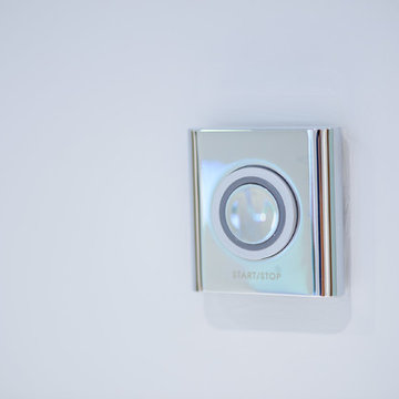 Aqualisa shower control allows you to turn shower on and indicates when water co