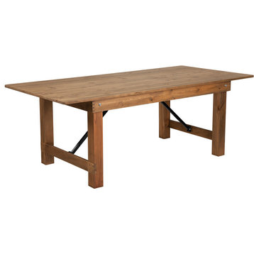HERCULES Series 7'x40'' Antique Rustic Solid Pine Folding Farm Table