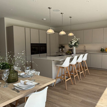 Light Beige Handleless Kitchen in St Albans