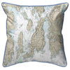 Narragansett Bay, Ri Nautical Map Small Corded Indoor/Outdoor Pillow 11X14