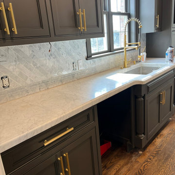 Chocolate Truffle Cabinets with Beautiful Gold Handles