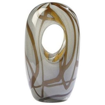 Swirl Small Amber/Grey Vase