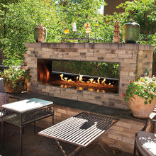 Linear Outdoor Fireplace