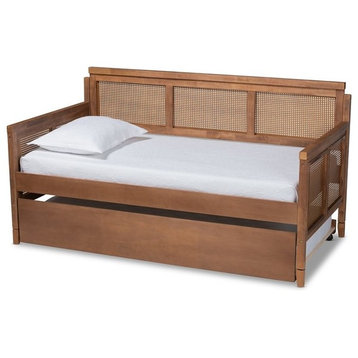 Baxton Studio Toveli Ash Brown Finished Wood Daybed with Trundle