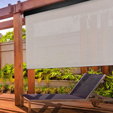 Motorized Outdoor Sun Shades (PVC - PVC Coated Polyester Fabric)