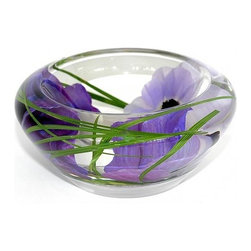 Lavender And Purple Anemone Flower Bowl - Home Decor