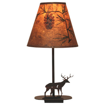 Burnt Sienna Mini Iron Deer Table Lamp