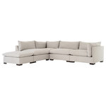 Four Hands - Westwood 4-PieceRaf Sectional WithOttoman-Bm - Luxurious comfort with a functional spin. Clean-lined and simply styled, stone-toned upholstery and espresso-finished banak wood base keep things classy while casual. Various configurations offer flexibility to fit any size space.