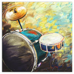 DDCG - Painted Drum Set 20"x20" Print on Canvas - This canvas features a colorfully painted drum set to help you match your personal style in your interior decor.    The result is a stunning piece of wall art you will love. Made to order.