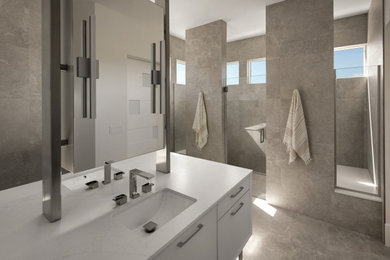 Inspiration for a contemporary bathroom remodel in Denver