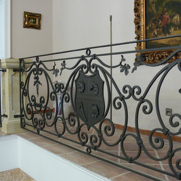 Hand made forged railings in traditional villa