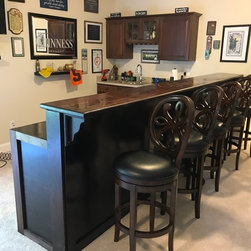 Rustic Custom Wooden Pub Bar - Indoor Pub And Bistro Tables