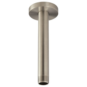 6" Ceiling-Mounted Rain Shower Arm and Flange, Brushed Nickel
