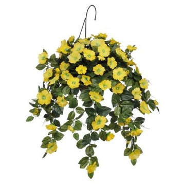 Artificial Yellow Petunia Hanging Basket