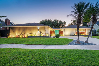 Example of a 1950s exterior home design in Orange County