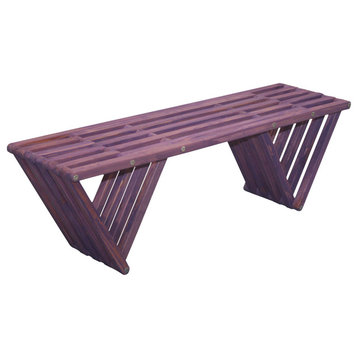 Backless Solid Wood Small Bench Modern Design 54"Lx15"Wx17"H, Purple