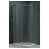 36 in. Frameless Round Clear Glass Shower Enclosure (Left Door)