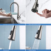 Bari Single Handle Pull Down Sink Faucet and Soap Dispenser, Brushed Nickel