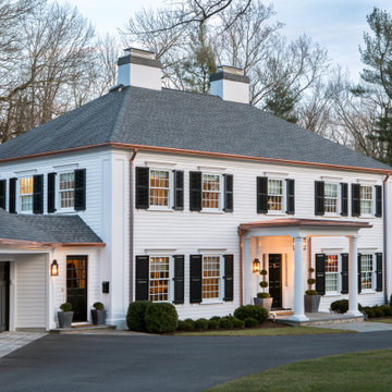 Exterior Renovation of Colonial Home with Copper Accents