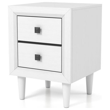 Furniture of America Hetter Transitional Wood 2-Drawer Nightstand in White