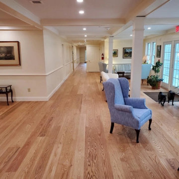 Plain Sawn Red Oak Plank Flooring, Living - Seating Area