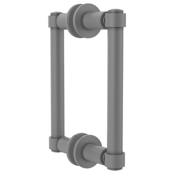 Contemporary 6" Back to Back Shower Door Pull, Matte Gray