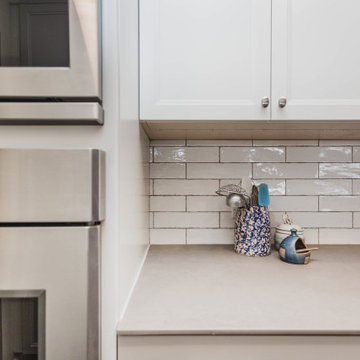 Porcelain Slab Countertops & Ceramic Tile Backsplash