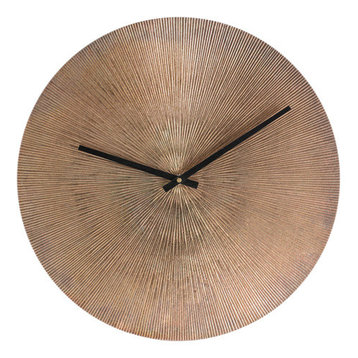 Maxime Ridged Wall Clock, Antique Copper