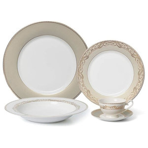 Royalty Porcelain 20-pc "15369G-20" Dinner Set for 4 24K Gold 