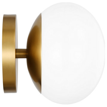 Lune One Light Wall Sconce, Burnished Brass