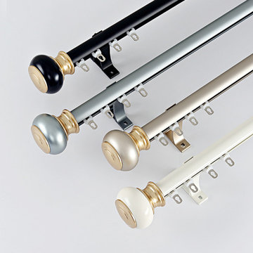 QYR98 On Sales Ivory Black Blue Gold Aluminum alloy Curtain Track Set With Ball