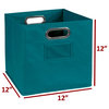 Niche Cubo Storage Set - 8 Cubes and 4 Canvas Bins- Truffle/Teal