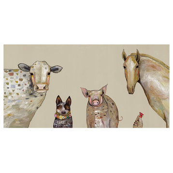 "Cattle Dog and Crew" Stretched Canvas Art by Eli Halpin, 36"x18"