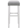 WestinTrends 29" Upholstered Backless Saddle Seat Bar Height Stool, Gray