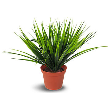 Faux Botanical Potted Grass in Green 10"H