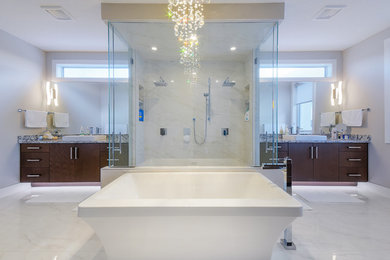 Bathroom - modern bathroom idea in Calgary