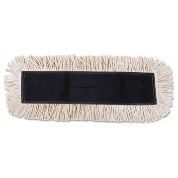 Disposable Dust Mop Head With Sewn Center Fringe, Cotton/Synthetic, 36"X5"