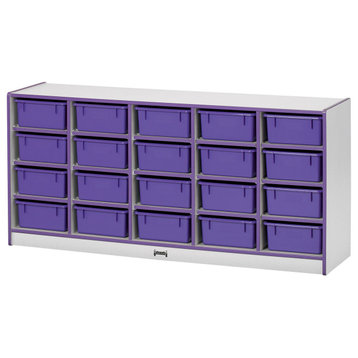 Rainbow Accents 20 Tub Mobile Storage - without Tubs - Purple